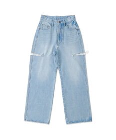 WEGO サイドスリットデニムストレートパンツ