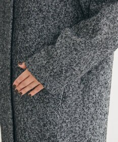 Green Parks ヘリンボーンノーカラーコート