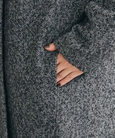 Green Parks ヘリンボーンノーカラーコート