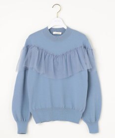 ANY SIS 【洗える】フリルチュールコンビ ニット