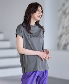 ANY 【汗ジミ防止加工】シルケットスムースフレンチスリーブ刺繍ロゴTシャツ