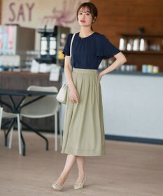 Tiaclasse L 【セットアップ対応・洗える】シアーチェックフレアスカート