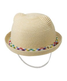 MIKI HOUSE HOT BISCUITS 【44-48cm】 麦わら風 くまみみ ハット