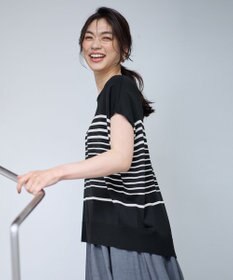 ANY 【洗濯機可/接触冷感/UVカット/アンチピリング】フレンチスリーブニットプルオーバー