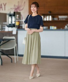 Tiaclasse L 【セットアップ対応・洗える】シアーチェックフレアスカート