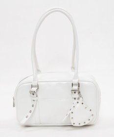 WEGO スタッズハートチャーム付きハトメボストン