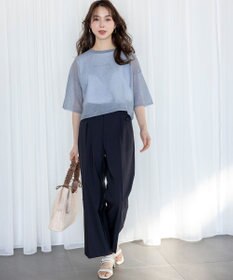 ANY SIS L 【ストレッチ・接触冷感・撥水・UVカット・洗える】エアリーストレッチ ワイドパンツ