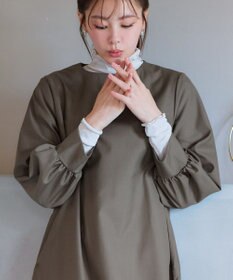 Tiaclasse L 裾フレアパフスリーブワンピース