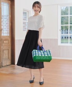 Tiaclasse L 【セットアップ対応・洗える】シアーチェックフレアスカート