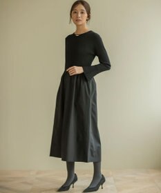 組曲 【WEB限定】リブニットコンビワンピース