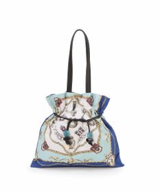 TOPKAPI 【TREASURE TOPKAPI】マイルドサテン スカーフ柄 巾着 トート バッグ