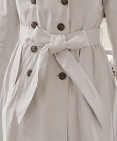 Tiaclasse L 【洗える】リボンベルト付きトレンチコート