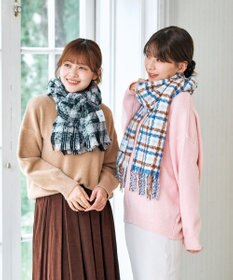 MOONBAT 【洗える】estaa ツィーディー大判ストール バンピーチェック 幅65cm