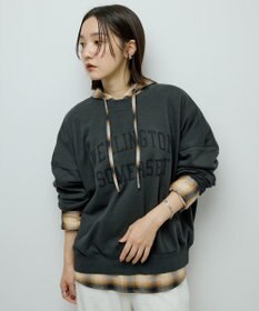 Green Parks ネルチェックフードシャツ