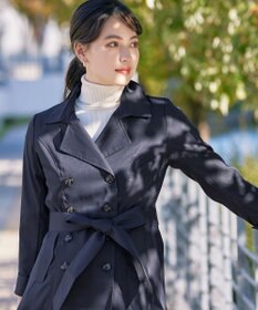 Tiaclasse L 【洗える】リボンベルト付きトレンチコート