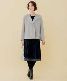 自由区 【WEB限定】ブラッシュドビーバー ショート丈ノーカラーコート