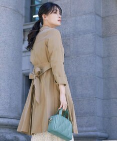 Tiaclasse L 【洗える】リボンベルト付きトレンチコート