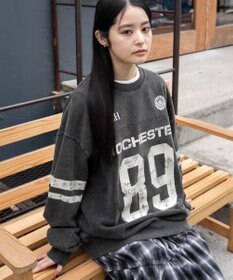 WEGO 【ユニセックス着用ITEM】ケミカルウォッシュナンバリングプルオーバー