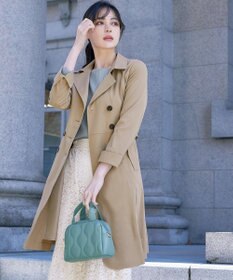 Tiaclasse L 【洗える】リボンベルト付きトレンチコート