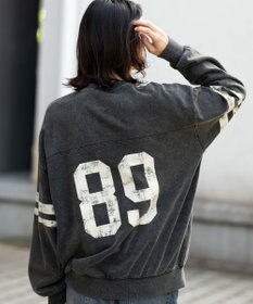 WEGO 【ユニセックス着用ITEM】ケミカルウォッシュナンバリングプルオーバー