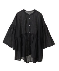 earth music&ecology コットンボイルギャザーシャツ