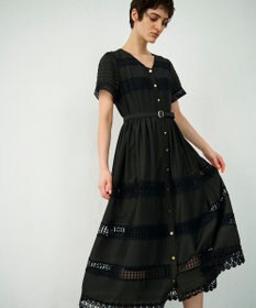 GRACE CONTINENTAL レース切替フレアワンピース