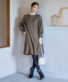 Tiaclasse L 裾フレアパフスリーブワンピース