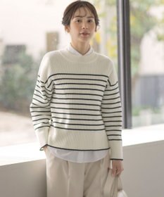 組曲 L 【WEB限定】ハイネック ゆるボーダーニット