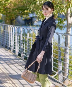 Tiaclasse L 【洗える】リボンベルト付きトレンチコート