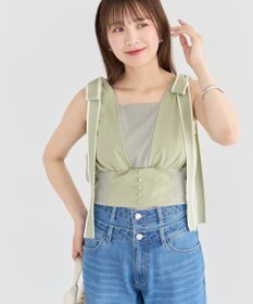 Green Parks ・ｓｗｉｎｇ　ｂｙ　ショルダーリボンノースリーブ