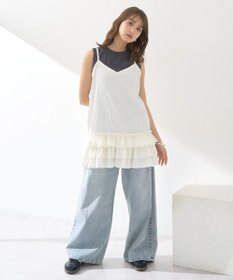 earth music&ecology 裾フリルキャミワンピース
