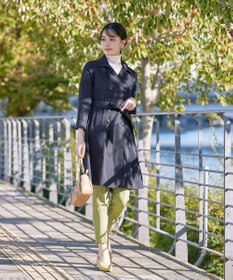 Tiaclasse L 【洗える】リボンベルト付きトレンチコート