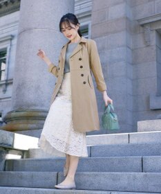 Tiaclasse L 【洗える】リボンベルト付きトレンチコート