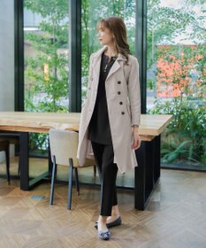 Tiaclasse L 【洗える】リボンベルト付きトレンチコート