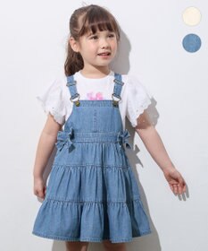ANY KIDS ティアード デニムジャンパースカート