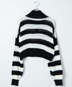 WEGO ボーダーハーフジップニットプルオーバー