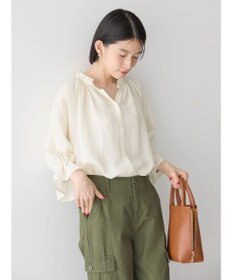 AMERICAN HOLIC 接触冷感　フリル衿５分袖ブラウス