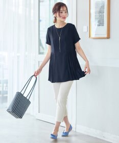 Tiaclasse 【新色追加・洗える】サイドプリーツチュニックブラウス