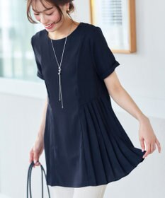 Tiaclasse 【新色追加・洗える】サイドプリーツチュニックブラウス