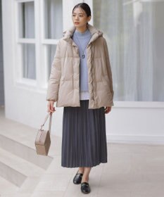 J.PRESS LADIES L 【洗える】マロンサテン ランダムプリーツ スカート