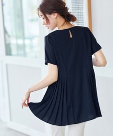 Tiaclasse 【新色追加・洗える】サイドプリーツチュニックブラウス