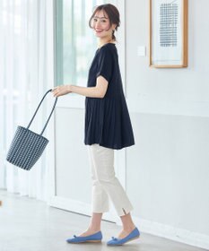 Tiaclasse 【新色追加・洗える】サイドプリーツチュニックブラウス