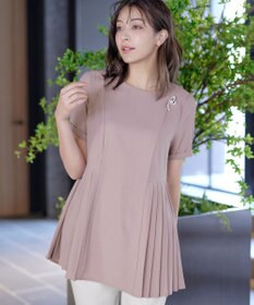 Tiaclasse 【新色追加・洗える】サイドプリーツチュニックブラウス