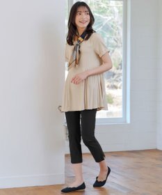 Tiaclasse 【新色追加・洗える】サイドプリーツチュニックブラウス