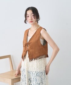 earth music&ecology スウェード調フリンジベスト