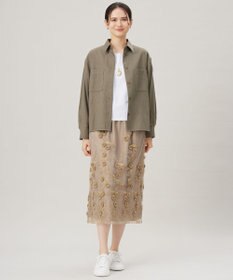 自由区 【洗える】フローティングエンブロイダリー スカート