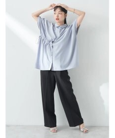 earth music&ecology アシメギャザーシャツ