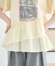 earth music&ecology 異素材ドッキンググラフィックTシャツ