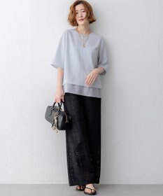 23区 L 【先行予約/見上愛さん着用】ラッセルオーナメントレース ワイド パンツ