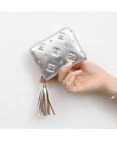 UNBILLION ペルケ perche / カード収納ならおまかせ お札も折らずに入る サクラ・スタッズ・ジャバラカードウォレット